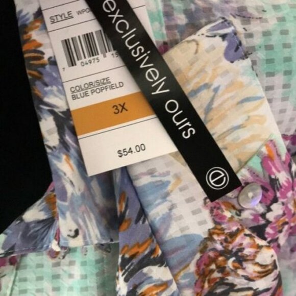 Studio Works Floral Blouse NWT Plus size 3X MSRP $54 - Picture 2 of 2